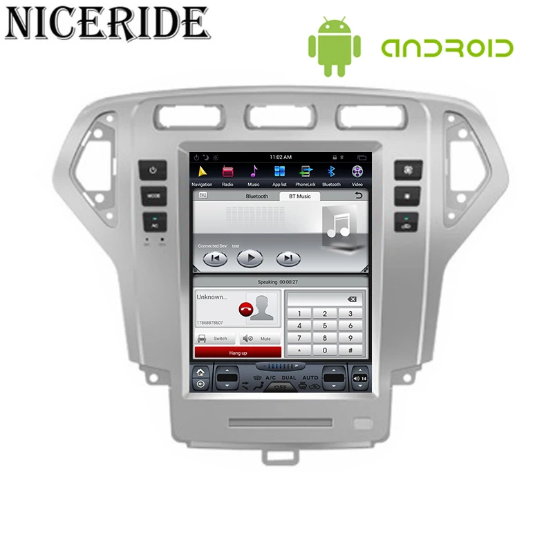 Cheap Niceride Vertical Screen Tesla Style 10.4" Car Dvd Player for Ford Mondeo 2007-2010 Car Radio Android 7.1 Gps Navigation BT Wifi 5