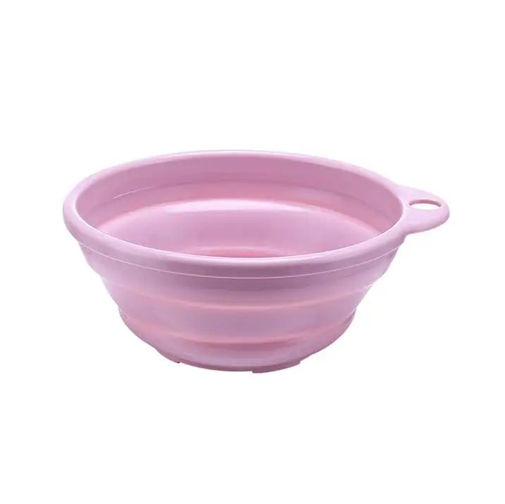Портативный Кемпинг складной умывальник складной ковшик Блюдо Ванна ведро для хранения воды кемпинг путешествия - Цвет: Розовый