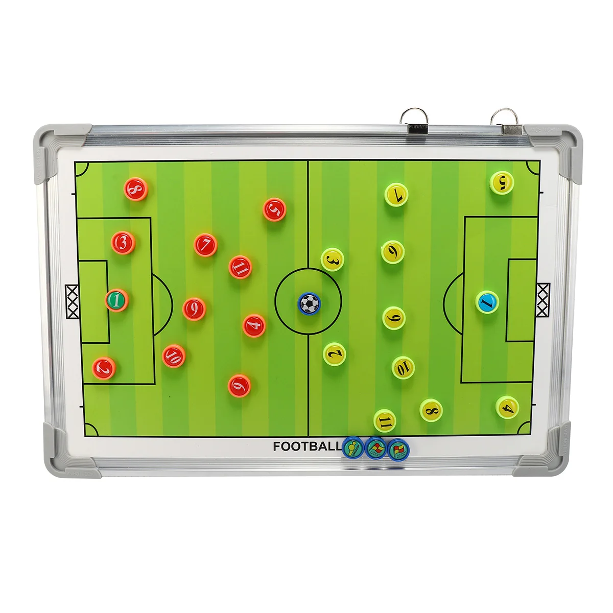 

44.5x29.5x2cm Portable Soccer Football Tactical Board Aluminum Alloy Frame+PVC Training Guidance Double-Sided Magnetic Buttons