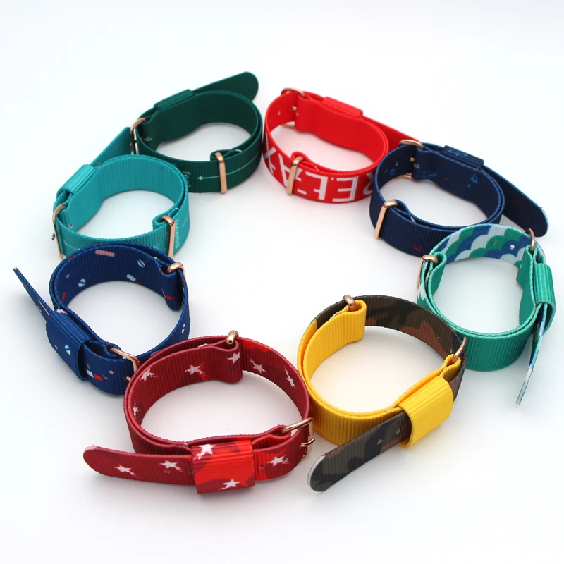 High-end printed Simple and stylish color RELAX letters nylon table bandwidth 18mm 20mm adapter belt ladies men's sports