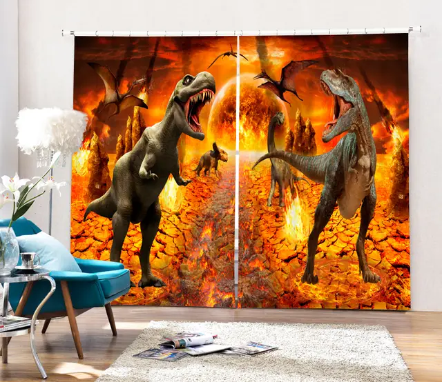 2017 Dinosaur Chimpanzee Blackout Curtains For Living Room Blackout Curtains For Living Room