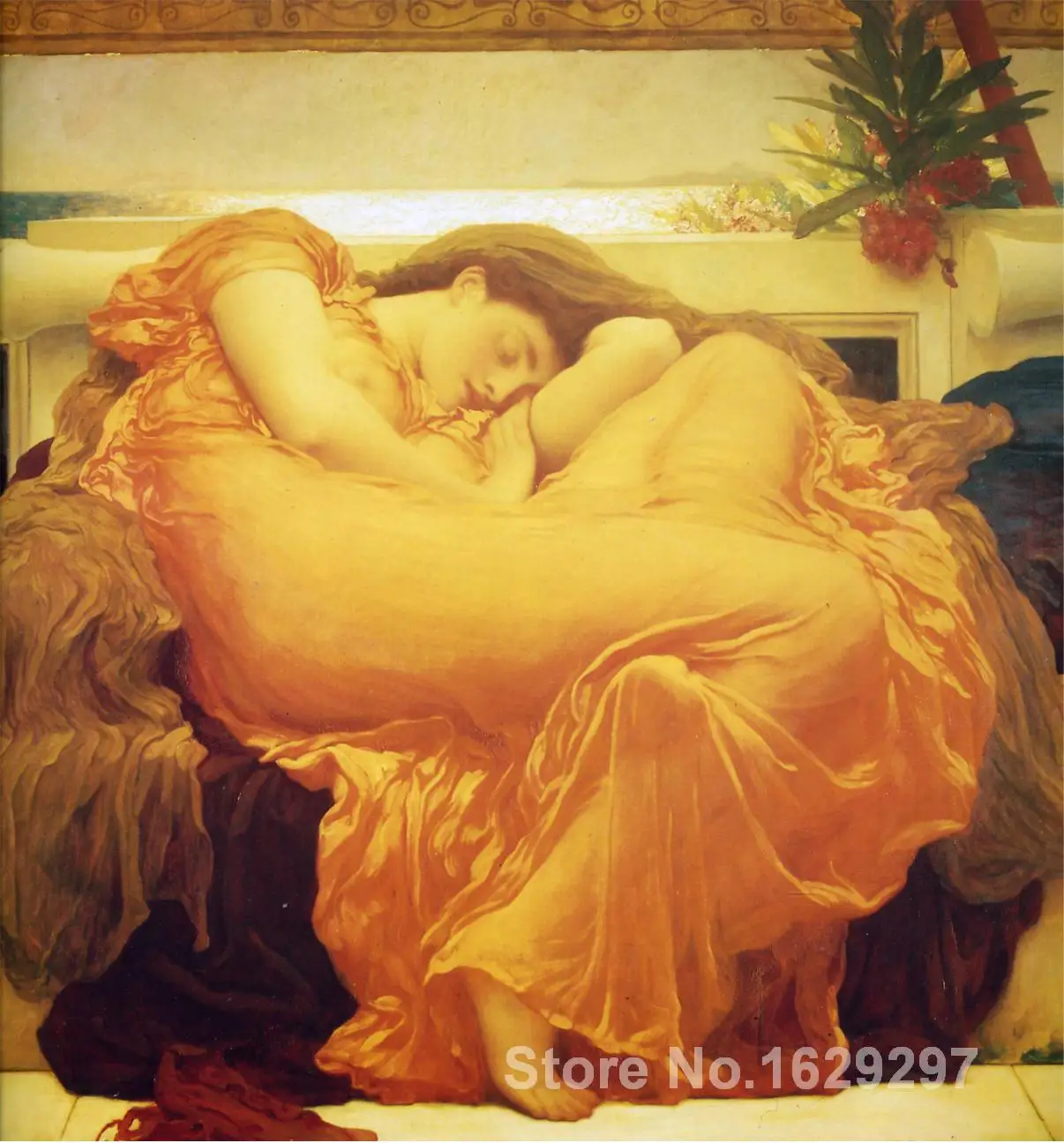 

Portrait Woman painting Frederic Leighton Flaming June handmade High quality