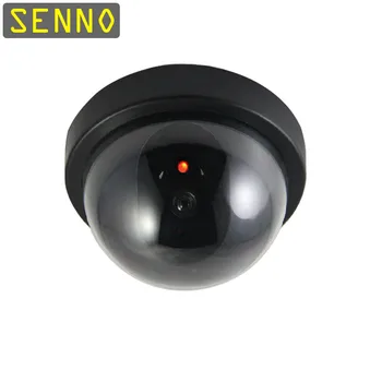 

SENNO Dummy CCTV Camera Fake Camera Security Simulated video Surveillance Dome Camera with Flashing Red Blinking LED Light Black