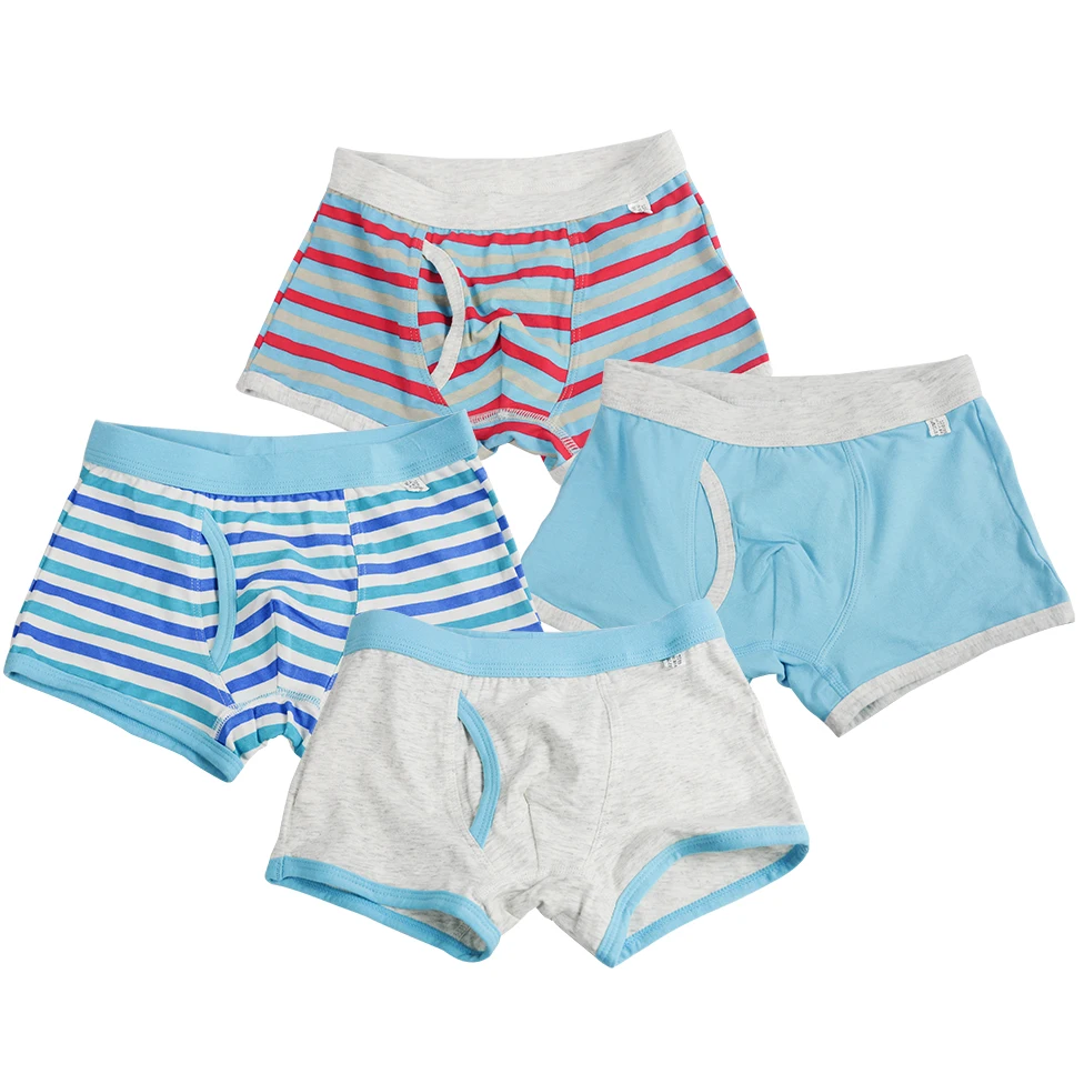 4 Pcs/lotKids Underwear Colorful Soft Organic Cotton Boys Shorts
