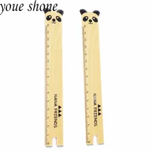 2шт/15 см прямая Линейка Корея мультфильм панда животное формовочная деревянная Линейка Канцелярские Принадлежности для студентов офисные школьные принадлежности