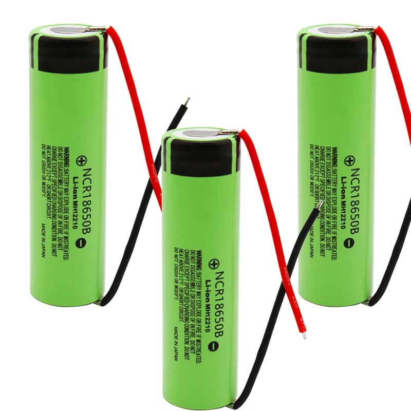 2~ 20 шт 18650 батарея 3400mah 3,7 v литиевая батарея для NCR18650B 3400mah подходит для фонарика батареи+ diy провода