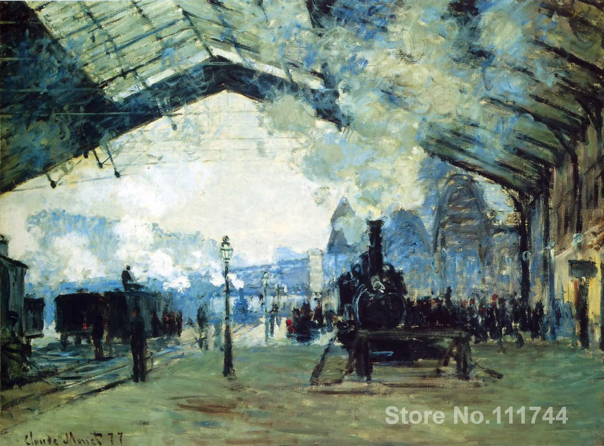 

Paintings by Claude Monet Saint Lazare Gare Normandy Train decorative art handmade High Quality