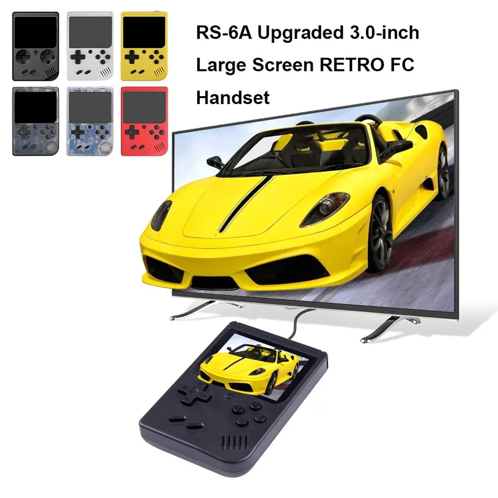 

Interesting RS-6A 3 inch large screen RETRO FC handset Small Portable Gaming Console Classic Mini Handheld Retro Video Game FC