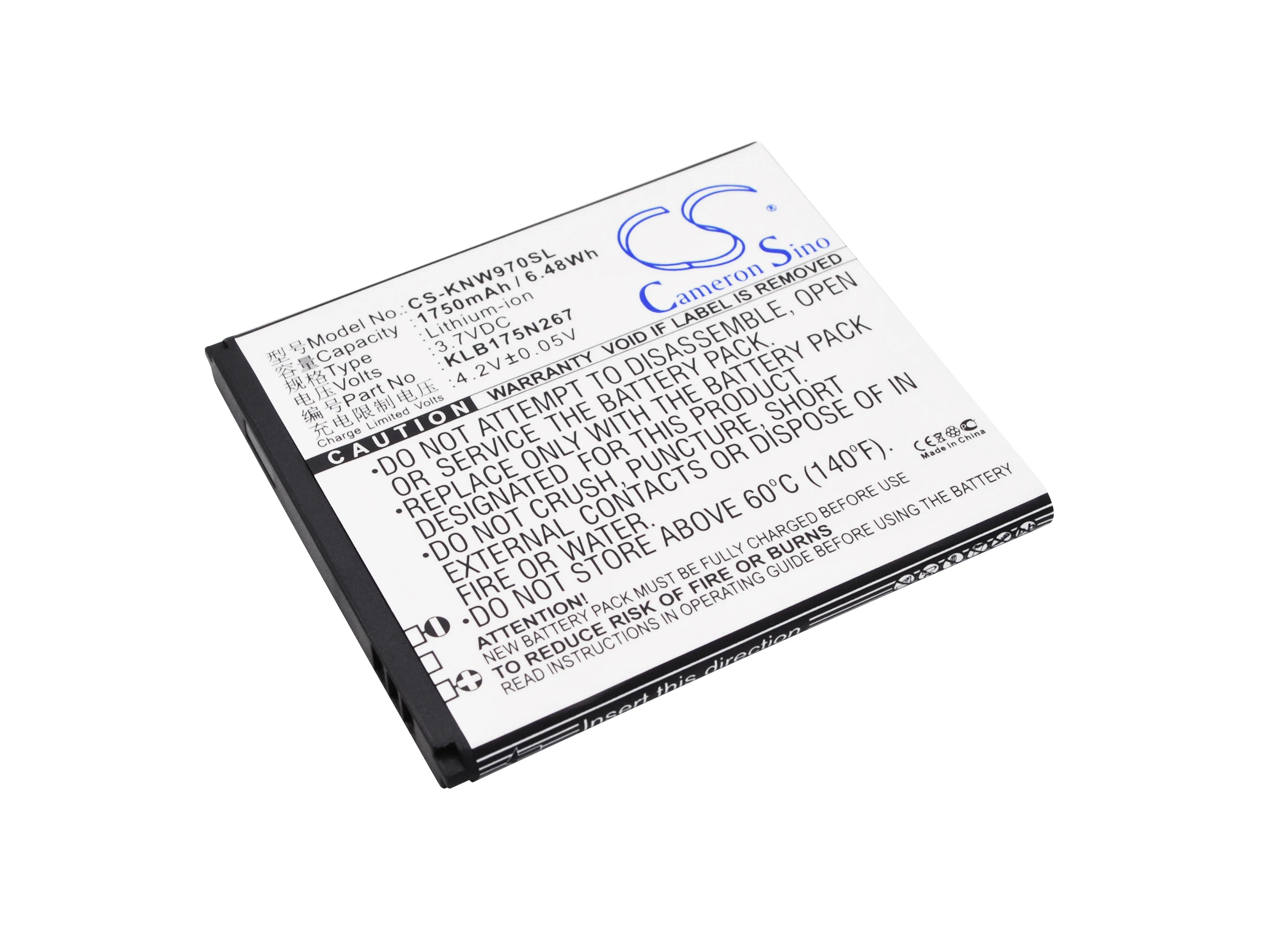 Аккумулятор Cameron Sino 1750mAh KLB175N267 для Fly N970 N970S W970 V973 V870|Аккумуляторы мобильных