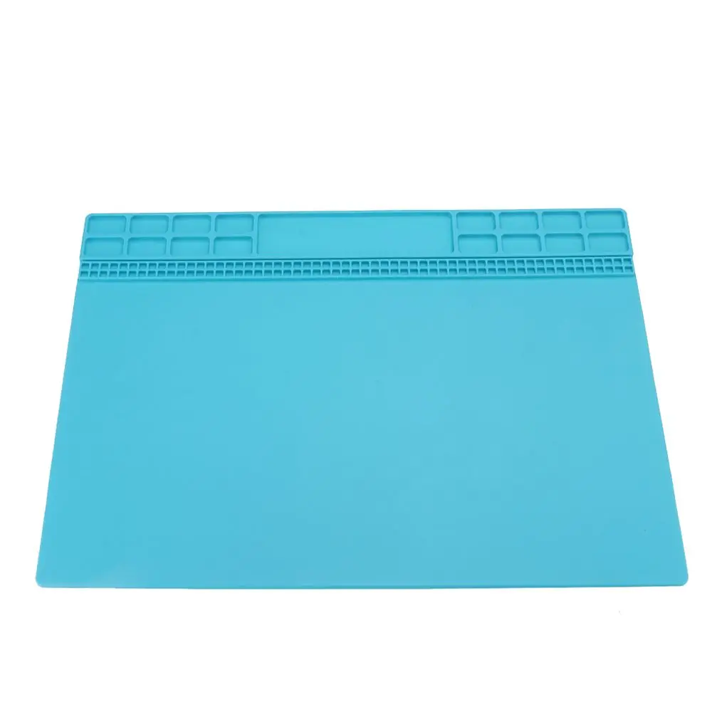 Light blue 35x25 см Магнитный термостойкий силиконовый коврик стол коврик обслуживание платформы теплоизоляция BGA паяльная ремонтная станция - Цвет: Light blue