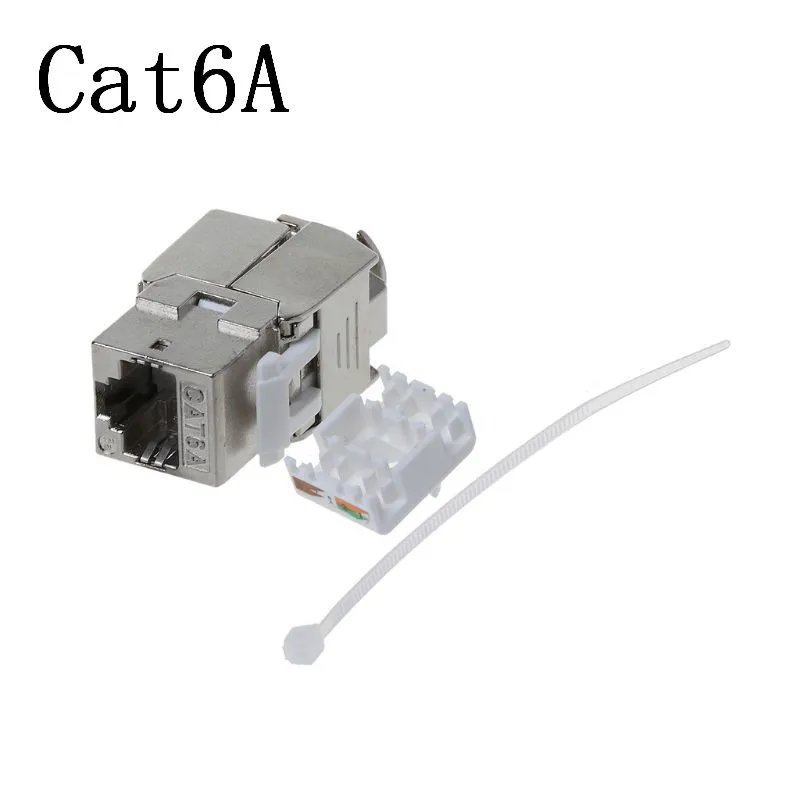 1 шт. RJ45 Keystone Cat6 Cat6A Экранированный FTP цинковый сплав модуль Keystone Jack сетевой разъем адаптера