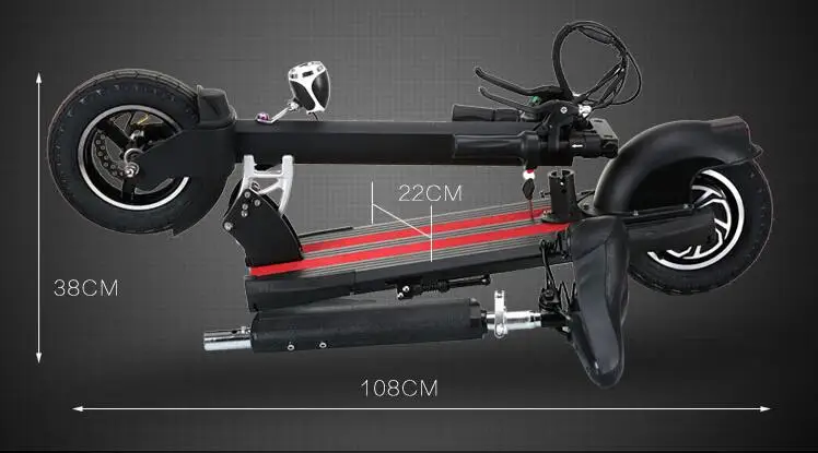 Большое колесо 500 Вт складной электрический скутер с 10 дюймовое большое колесо недорогой скейтборд с электроприводом