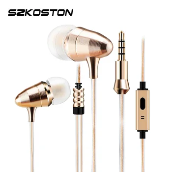 

Metal 3.5mm In-ear Earphone Heavy Bass Sound Earphones Sports Headset With Mic For Xiaomi Samsung iPhone MP3 Huawei Mobile Phone