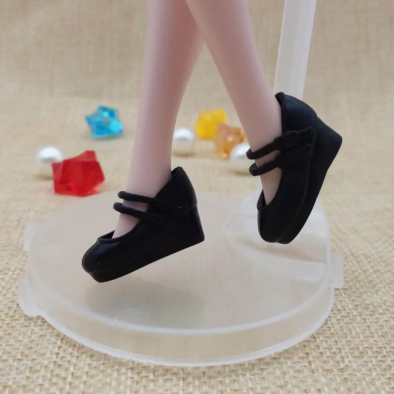 Черные модные туфли на танкетке для кукол Blythe 1/6 высоком каблуке Licca миниатюрные