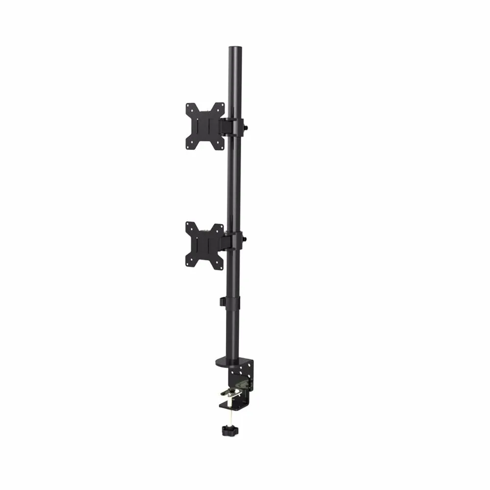  Suptek Dual LCD LED Monitor Stand Desk Mount Bracket Heavy Duty Stacked Holds Vertical 2 Screens up - 32805138642