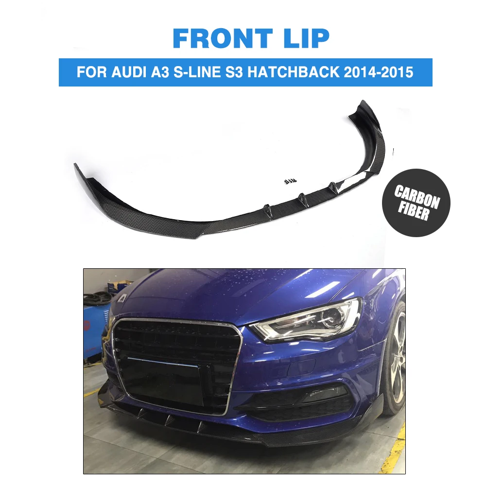 Передний бампер из углеродного волокна спойлер для Audi A3 Sline S3 Hatchback 2014 2015 Non Sedan