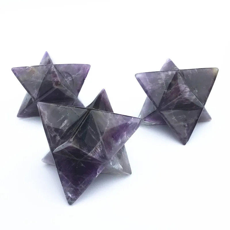 Natural Amethyst merkaba star Gemstone crystal Merkaba Stars 5