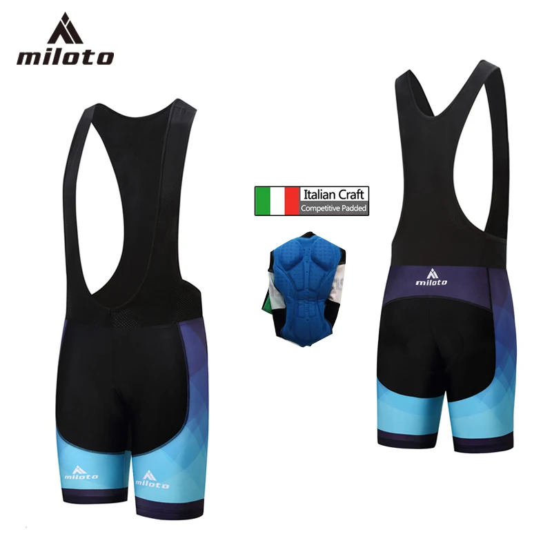 Miloto Men/'s Padded Biking Bib Shorts Spandex Bicycle Bike Bib Tights Black