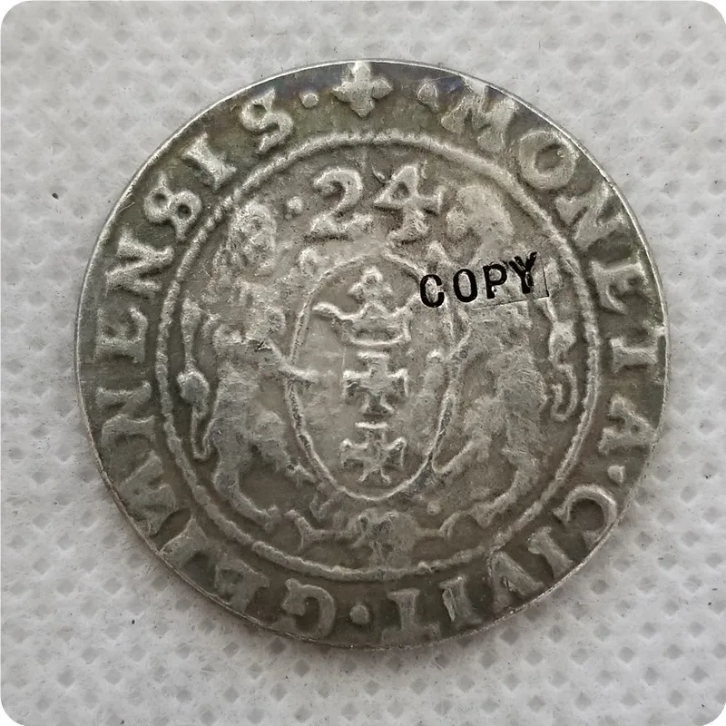 Польский Содружество 16 xx Danzing Mint Gross Grossus Ducat медаль копия монеты|Безвалютные
