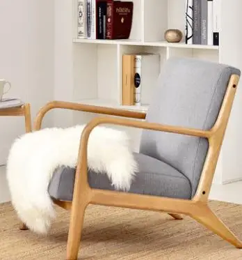 Луи модные стулья для гостиной скандинавский минималистичный современный одноместный диван в американском стиле из цельной древесины спальня балкон ткань художественная спинка - Цвет: G3