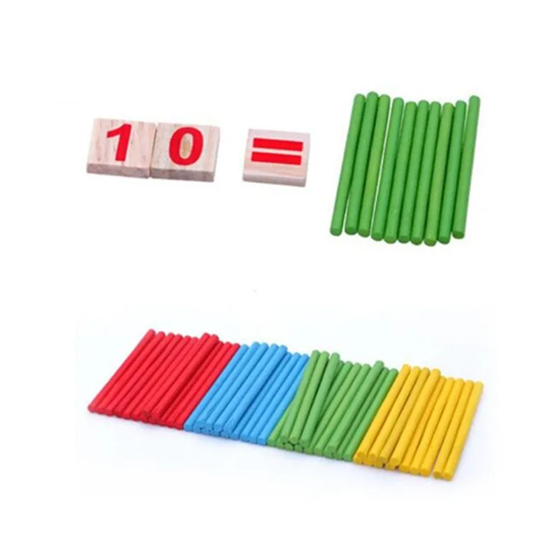 Montessori Toys Math Educational Wooden Toys for Children Early Learning Puzzle Kids Number Counting Sticks Teaching Aids