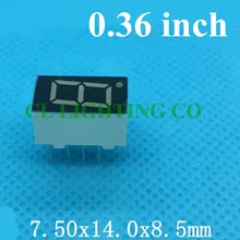 20 шт./лот 0,36 дюйма 1 бит 7 сегментный синий светодиодный дисплей цифровая трубка пластиковый металлический общий катод(Nixie трубка