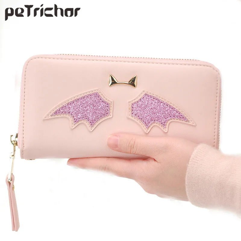 

Women Cute Long Wallet Zipper Solid Female PU Leather Wallets with Coin Pocket Lady Women Bags Brand Card Holder