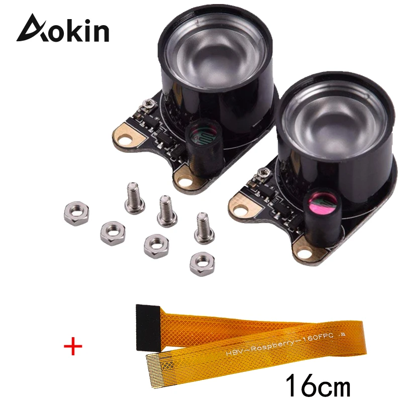 

2 pcs 3V Raspberry Pi Infrared LED Light for Raspberry Pi 3 Zero W Night Vision Camera + 15 Pin 22 Pin Ribbon Line For Raspberry