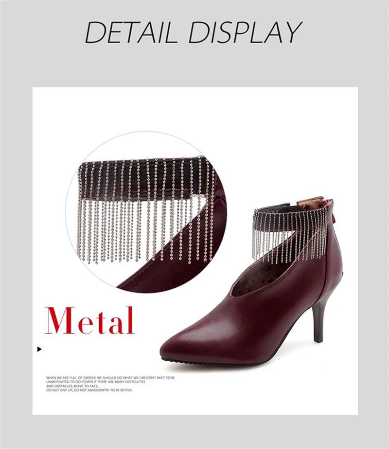 Women Pumps Plus Size 32-43 Sexy Pointed Toe High Heels Wedding Office Lady Woman Shoes Short Plush Inside Ankle Strap Stilettos (22)