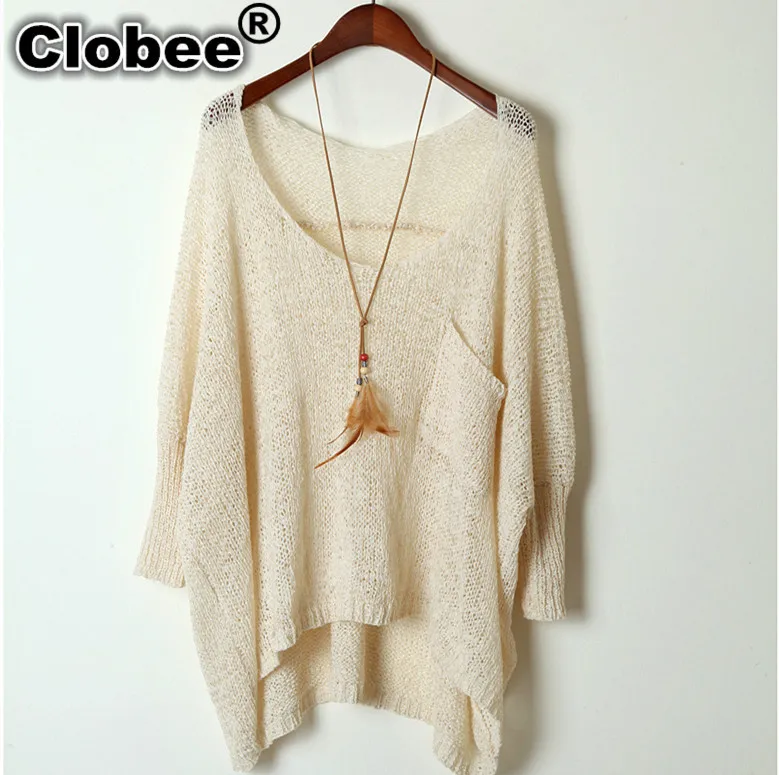 Long Sleeve Knitted Tops Women Sweater and Pullover Office 2019 jumper Oversized Crochet Tricotado Winter pull femme poncho Y658 | Женская
