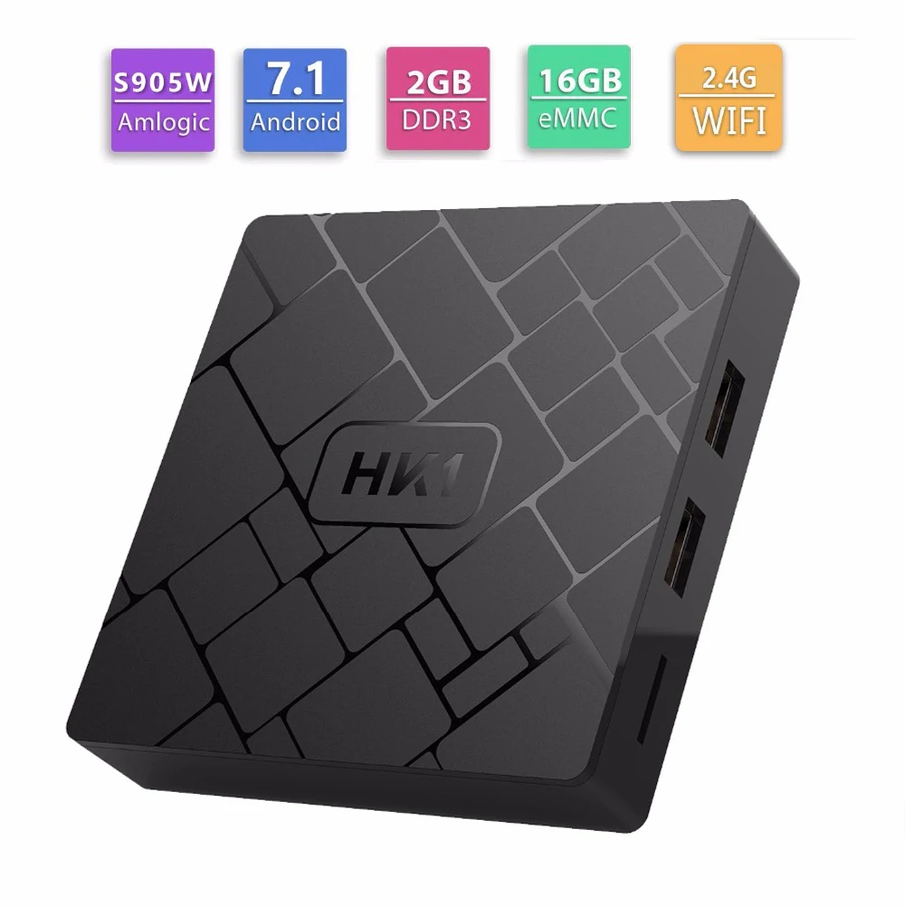 

HK1 Smart Tv Box Android 7.1 Amlogic S905W 2GB RAM 16GB ROM Quad Core 2.4GHz WiFi H.265 4K 1080P HD Media Player