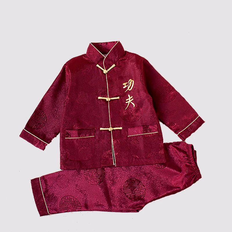 Chinese Boy's Kung Fu Shirt Pants Suit SZ 2-16 Black Blue White Red Burgundy Chinese Boy's Kung Fu Shirt Pants Suit SZ 2-16 Black Blue White Red Burgundy