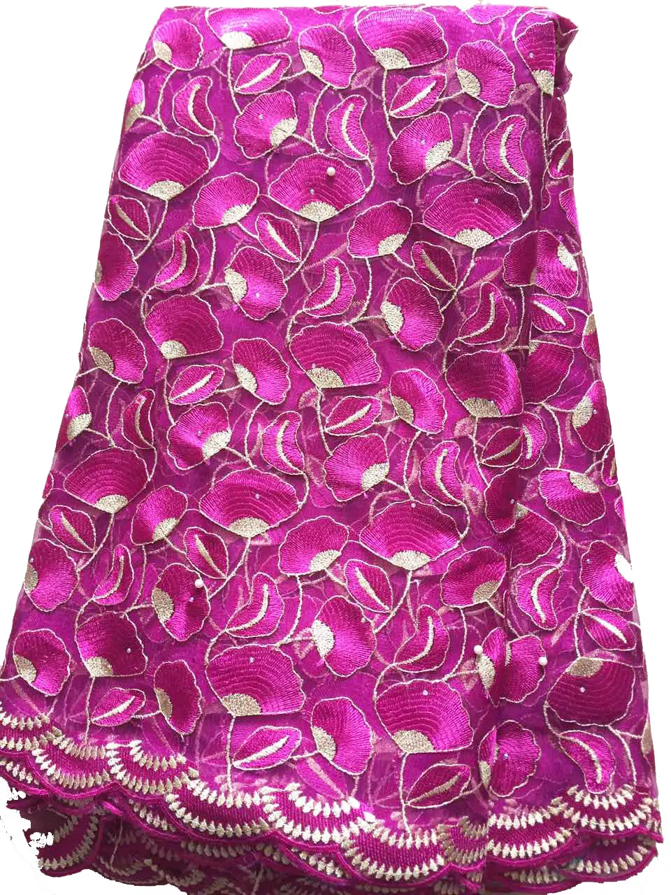 2017 High Quality Rhinestone Guipure African Lace Fabric Embroidered