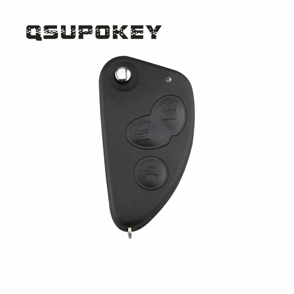 

QSUPOKEY 2 3 button car key shell car flip remote control key shell uncut SIP22 blade for Alfa Romeo and other models