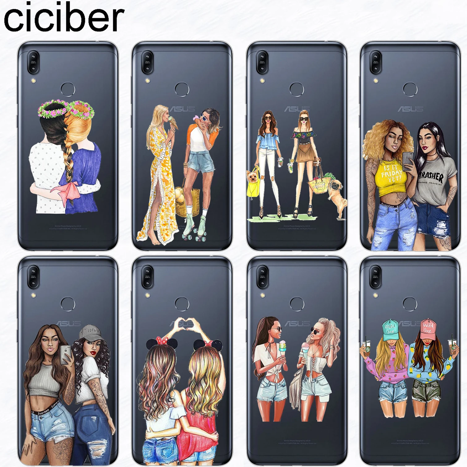 

ciciber Best Friend Phone Case for ASUS ZenFone Max Pro M2 ZB631KL ZB633KL Soft TPU for Zenfone 3 Max Live 3 GO ZC520TL ZB501KL