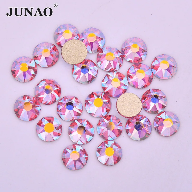 JUNAO 8 Big Small Rose AB стеклянные стразы граненые хрустальные бусины не швейные с
