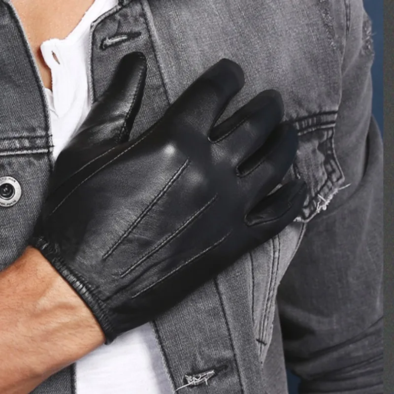Thin Leather Men's Fitted Leather Gloves Winter Gloves Mens