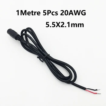 

5Pcs 20AWG LED Connectors with Lock Buckle 100cm length cable 5.5 x 2.1mm DC Female jack adapter for LED Strip Light