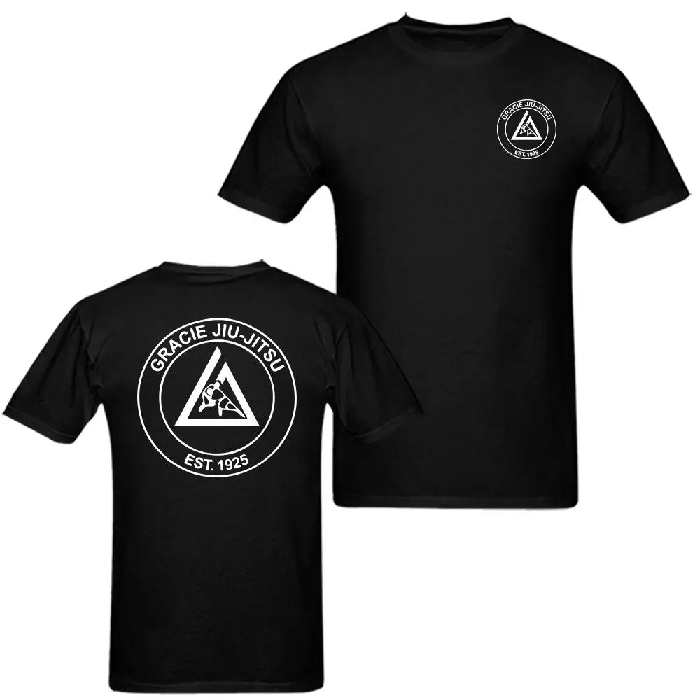 Gracie Jiu-Jitsu Футболка мужская повседневная Подарочная хлопковая Азиатский размер