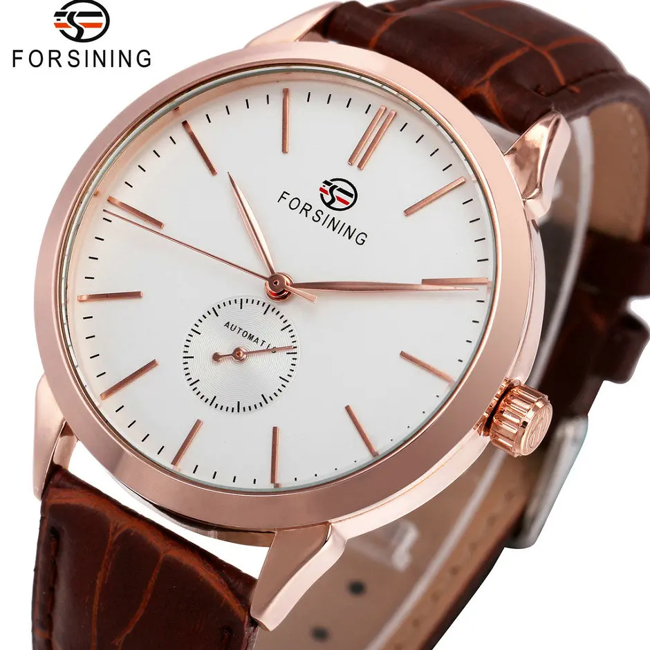 

FORSINING Business Lover's Wrist Watch Top Brand Luxury Leather Strap Fashion Men Women Automatic Mechanical Watches