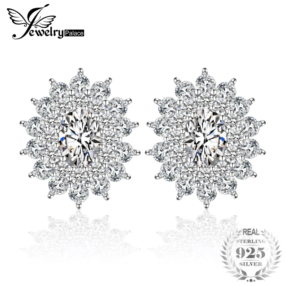 

JewelryPalace Luxury 4ct Oval Cubic Zirconia Stud Earrings For Women 925 Sterling Silver Anniversary Jewelry New Arrivals