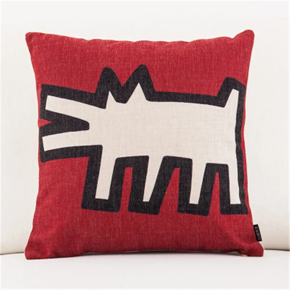 Keith Haring Граффити Печатные квадратные декоративные пледы Наволочки чехол для подушки наволочка для дивана дома Capa De Almofadas 45x45 см
