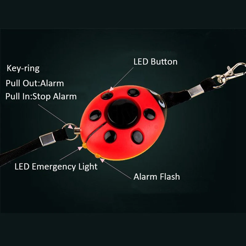 KopiLova Beatles Women Security Alarm Personal Alarm Key Chain 120dB Attack Protection Self Defense for help