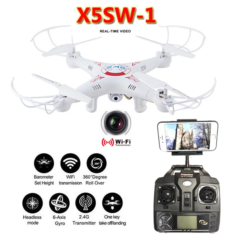 

X5SW-1 FPV Quadcopter Rc Drones With Camera HD WIFI Quadrocopter with Gyro 2.4G 6 axis Real Time Video 3D Flip RC Helicopter