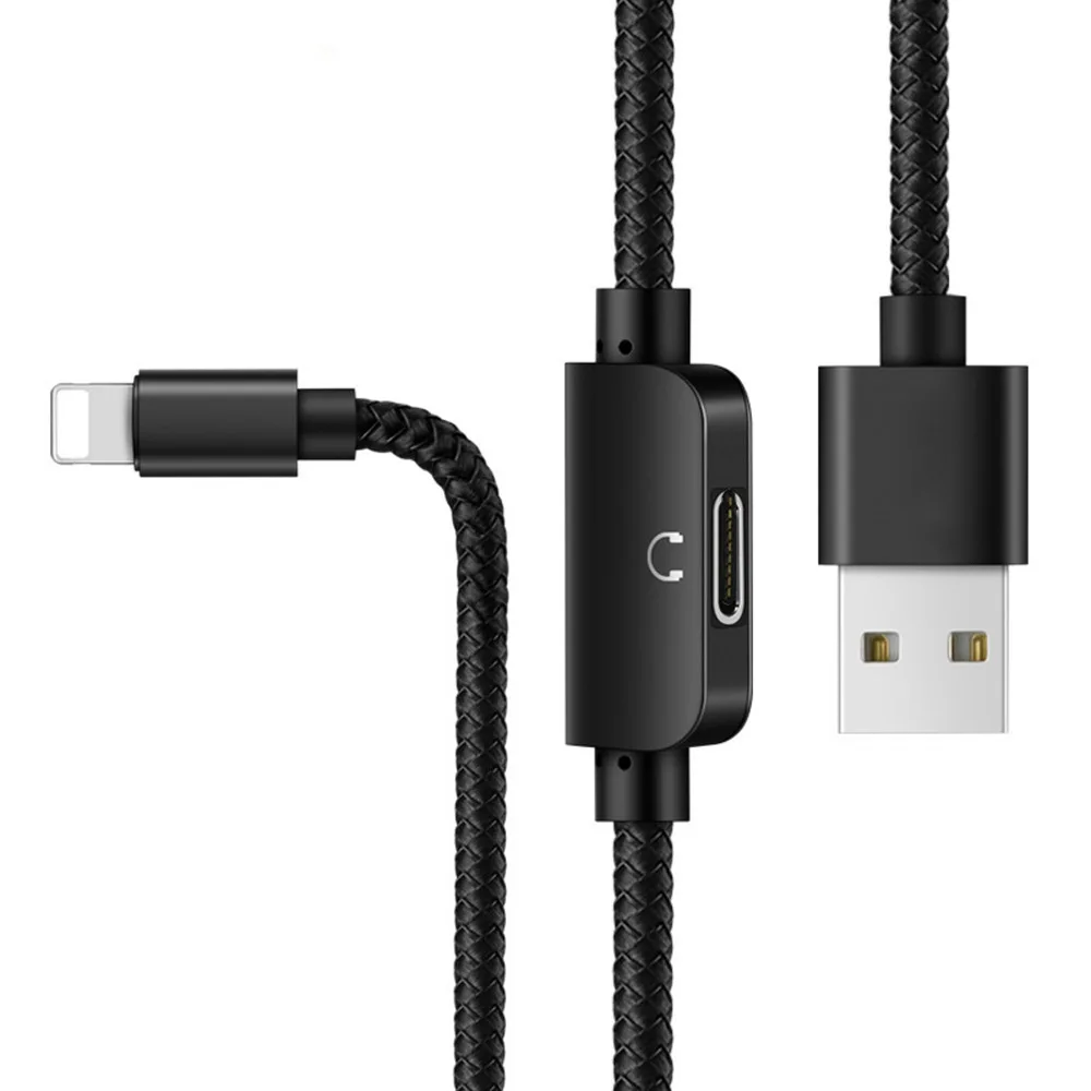 Аудиоразветвитель для iPhone зарядный кабель iPone с аудиоадаптером 7/7 Plus/8/8 Plus/X/XS/XR/XS MAX