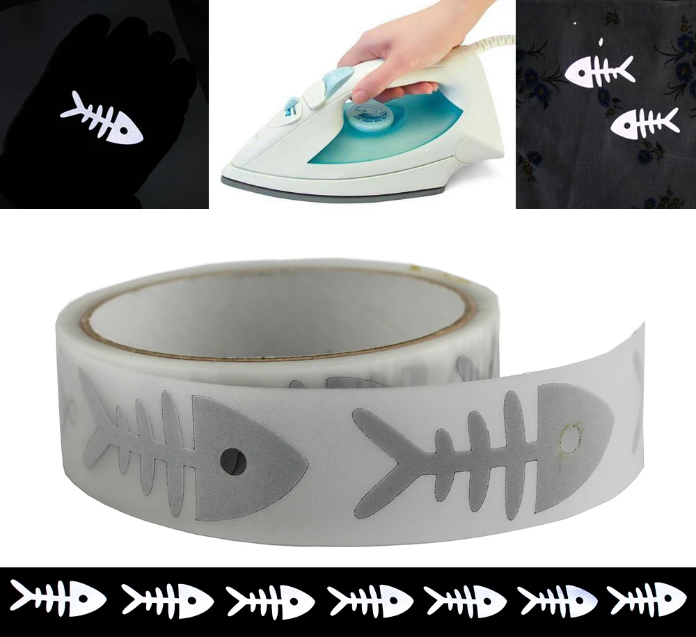 

25mm x 1 Meter High Visibility Safely Silver Reflective DIY Tape Iron On Fabric Clothes Heat Transfer Vinyl Film M24
