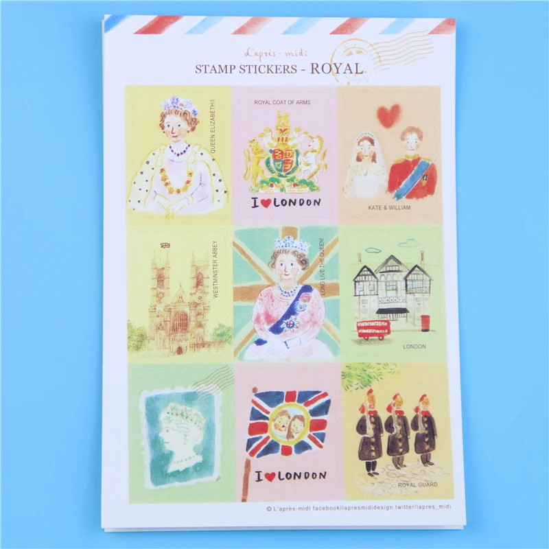 

Warm Scrapbooking DIY Kawaii Scenery Stamp Stickers For Diary Notebook Photo Album Decoration Sticker Stationery Memo Pads