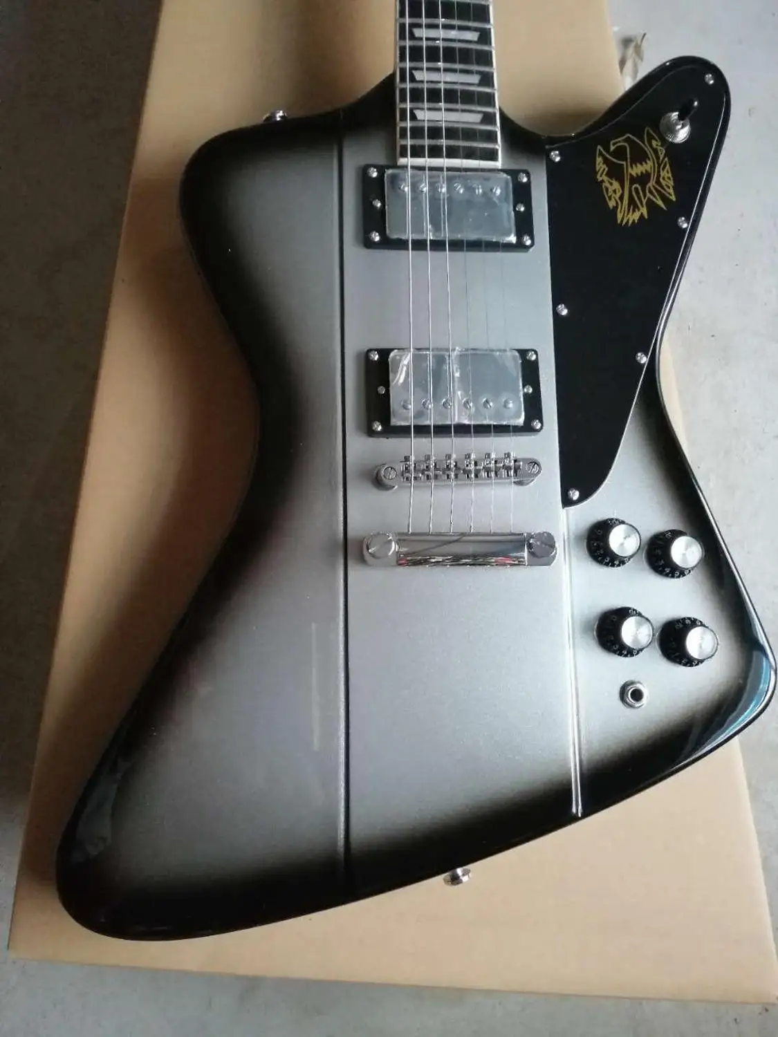 

In stock Custom Firebird Studio top quality black and silver HH Pickups Chrome Hardwares,customized!Y-2