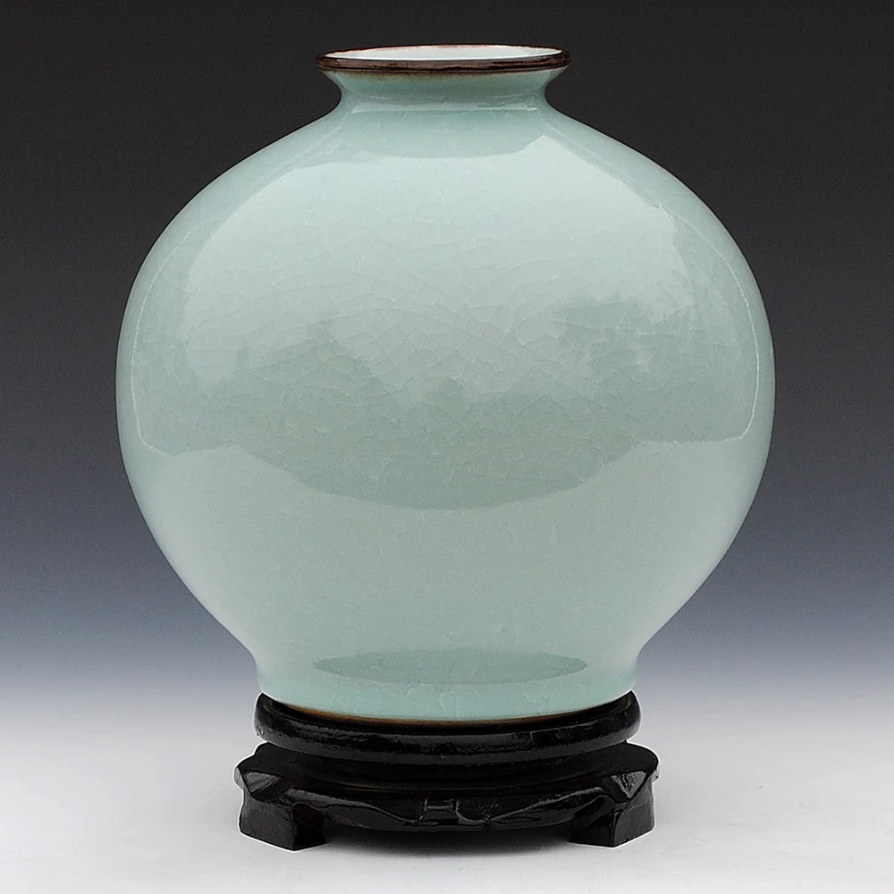 

Jingdezhen ceramics kiln antique vase white glaze crack pomegranate modern decoration Home Furnishing bottle