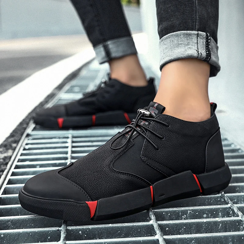 black De Daily Pu Youth Ronde 1112 Hh Hommes Chaussures 9 Chaud En Plat Avec Plus Tête Usure Velvet Black Noir Cuir Casual Maille Mode Respirant xqFw4nCB